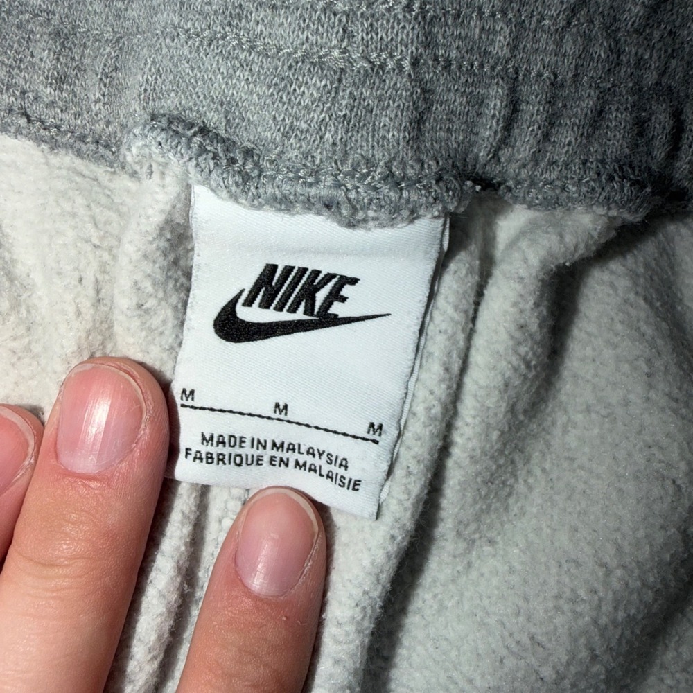 Nike Air Mens Grey Colorblock Fleece Joggers Sweatpants Medium Zipper Pocket - Picture 3 of 5